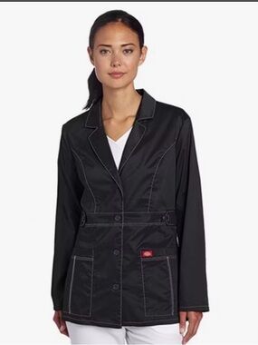 Dickies Women's Genflex 28 Inch Youtility Lab Coat black jacket top